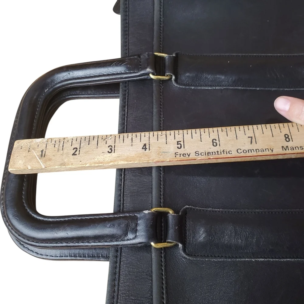 Vntg Coach Black Leather Briefcase. Made in USA.